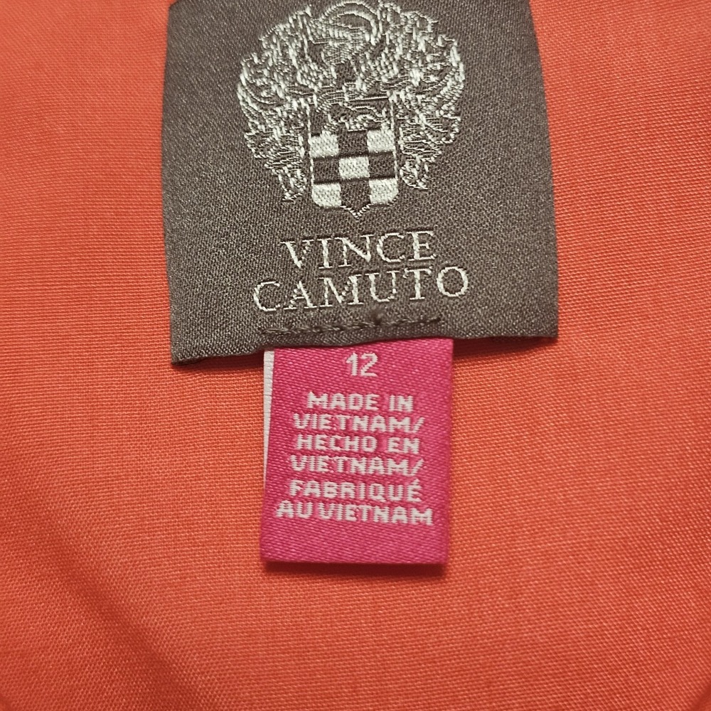 Vince Camuto Womens Shirt Dress Size 12 Fits Large New Red Pop Elastic Waistband - Picture 7 of 10